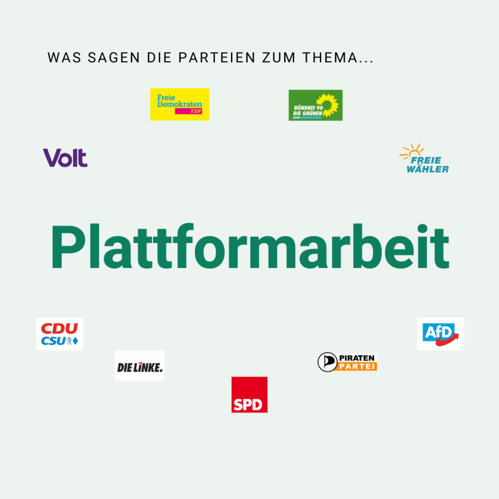 BAGSV-Wahlprüfstein Nr. 8: zum Thema Plattformarbeit